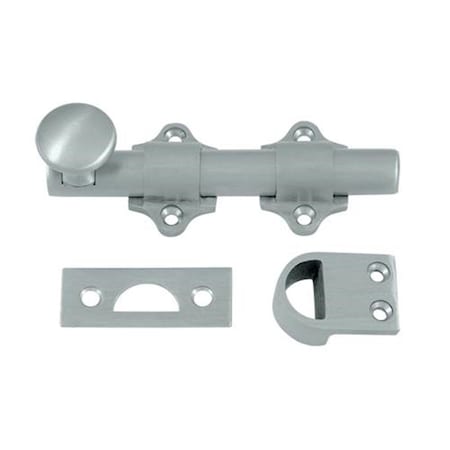 Dendesigns 4 in. Heavy Duty Dutch Door Bolt- Satin Chrome - Solid DE3232692
